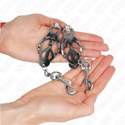 KINK - JAPANISCHE KLEEBLATT-NIPPELKLAMMERN MIT HAKEN SILBER KINK NIPPLE GRIP