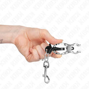 KINK - JAPANISCHE KLEEBLATT-NIPPELKLAMMERN MIT HAKEN SILBER KINK NIPPLE GRIP
