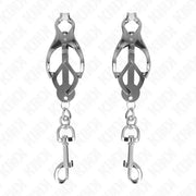 KINK - JAPANISCHE KLEEBLATT-NIPPELKLAMMERN MIT HAKEN SILBER KINK NIPPLE GRIP
