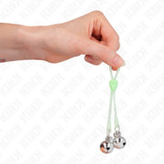 KINK - LEUCHTENDE TOTENKOPF-NIPPELKLAMMERN MIT RINGGLÖCKCHEN VERSTELLBAR GRÜN/SILBER KINK NIPPLE GRIP