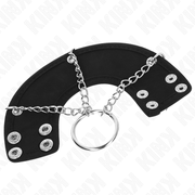 KINK - PENISRING 4 CM KETTE 7 CM METALL MIT LEDERGURTE KINK RING POWER