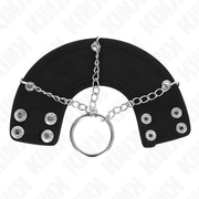 KINK - PENISRING 4 CM KETTE 7 CM METALL MIT LEDERGURTE KINK RING POWER
