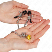 KINK - KETTE NIPPELKLEMMEN MIT HORNANHÄNGER 30 CM KINK NIPPLE GRIP