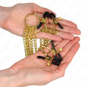 KINK - 4 Nippel- und Kitzlerklammern, verstellbar, Gold KINK NIPPLE GRIP