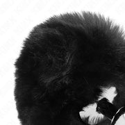 KINK - EDELSTAHL-PLUG 7 x 3 CM MIT SCHWARZEM KANINCHENSCHWANZ AUS KUNSTFELL 8 CM KINK PLEASURE PLUGS