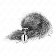 KINK - ANAL PLUG GRÖSSE M 8 X 3,5 CM MIT KUNSTSTOFFSCHWANZ 40 CM GRAU KINK PLEASURE PLUGS