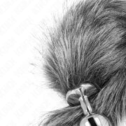 KINK - ANAL PLUG GRÖSSE M 8 X 3,5 CM MIT KUNSTSTOFFSCHWANZ 40 CM GRAU KINK PLEASURE PLUGS