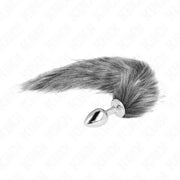 KINK - ANAL PLUG GRÖSSE S 7 X 3 CM MIT KUNSTSTOFFSCHWANZ 40 CM GRAU KINK PLEASURE PLUGS