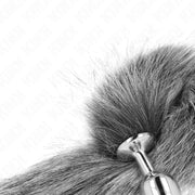 KINK - ANAL PLUG GRÖSSE S 7 X 3 CM MIT KUNSTSTOFFSCHWANZ 40 CM GRAU KINK PLEASURE PLUGS