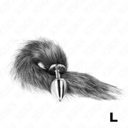 KINK - ANAL PLUG GRÖSSE L 10 X 4 CM MIT KUNSTSTOFFSCHWANZ 40 CM GRAU KINK PLEASURE PLUGS