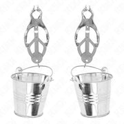 KINK - JAPANISCHE KLEEBLATT-NIPPELKLAMMERN MIT EIMER SILBER KINK NIPPLE GRIP