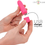 INTENSE - SYMONE USB WIEDERAUFLADBARER VIBRIERENDER BULLET 8 VIBRATIONEN ROSA 10 X 2,2 CM INTENSE FUN