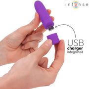 INTENSE - SYMONE USB WIEDERAUFLADBARER VIBRIERENDER BULLET 8 VIBRATIONEN LILA 10 X 2,2 CM INTENSE FUN