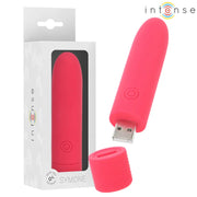 INTENSE - SYMONE USB WIEDERAUFLADBARER VIBRIERENDER BULLET 8 VIBRATIONEN ROT 10 X 2,2 CM INTENSE FUN