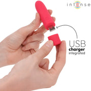 INTENSE - SYMONE USB WIEDERAUFLADBARER VIBRIERENDER BULLET 8 VIBRATIONEN ROT 10 X 2,2 CM INTENSE FUN