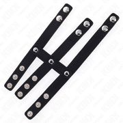 KINK - DREIFACH LEDER PENISRING MIT DRUCKVERSCHLUSS KINK RING POWER