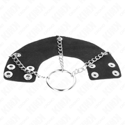 KINK - PENISRING 4 CM KETTE 7 CM METALL MIT LEDERGURTE KINK RING POWER