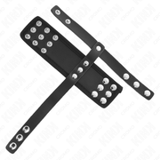 KINK - PENISKÄFIGRING AUS LEDER MIT VERSTELLBAREM BESCHICHTETEM HOCKENTRENNERGURT KINK RING POWER