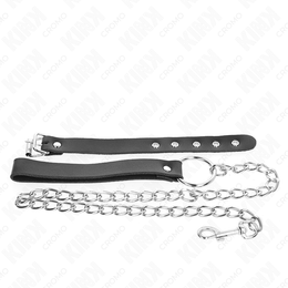 KINK - PENISRING AUS LEDER MIT RIEMEN 21,5 X 2 CM UND METALLKETTE 60 CM KINK RING POWER