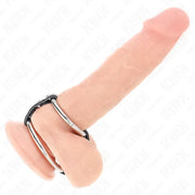 KINK - DOPPELTER PENISRING 3,8 CM BIS 5 CM DURCH LEDER VERBUNDEN KINK RING POWER