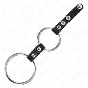 KINK - DOPPELTER PENISRING 3,8 CM BIS 5 CM DURCH LEDER VERBUNDEN KINK RING POWER