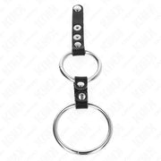 KINK - DOPPELTER PENISRING 3,8 CM BIS 5 CM DURCH LEDER VERBUNDEN KINK RING POWER