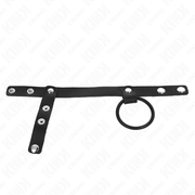 KINK - PENISRING AUS SILIKON 3,8 CM MIT HOHEM TEILER UND LEDERBAND 22 X 1,5 CM KINK RING POWER