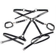 SUBBLIME - 953690 HANDSCHELLEN MIT BONDAGE-GÜRTEL SCHWARZ EINE GRÖSSE SUBBLIME FETISH