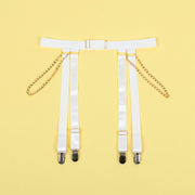 SUBBLIME - 954284 KÖRPER MIT KETTEN + STRUMPFGÜRTEL WEISS S/M SUBBLIME BODIES