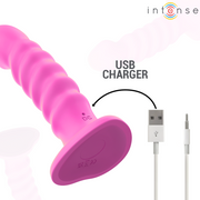 INTENSE - CINDY VIBRATOR GRÖSSE L SPIRALDESIGN 10 VIBRATIONEN ROSA FERNBEDIENUNG INTENSE FUN