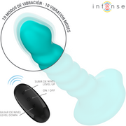 INTENSE - BUFFY VIBRATOR GRÖSSE S SPIRALE DESIGN 10 VIBRATIONEN BLAU FERNBEDIENUNG INTENSE FUN