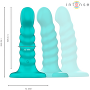 INTENSE - BUFFY VIBRATOR GRÖSSE S SPIRALE DESIGN 10 VIBRATIONEN BLAU FERNBEDIENUNG INTENSE FUN