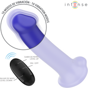 INTENSE - VICTORIA VIBRATOR MIT SAUGNÄPFEN 10 VIBRATIONEN DUNKELBLAU FERNBEDIENUNG INTENSE FUN
