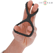INTENSE - DEWEY DOPPELTER PENISRING AUS SILIKON SCHWARZ MODELL 2 INTENSE COUPLES TOYS