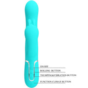 PRETTY LOVE - CAMMY 4 IN 1 MULTIFUNKTIONS-DREIFACHER RABBIT-VIBRATOR BLAU PRETTY LOVE