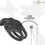 INTENSE - SAM VIBRATOR DOPPEL-PENISRING 10 VIBRATIONEN SCHWARZ INTENSE COUPLES TOYS