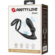 PRETTY LOVE - EMONI PENISRING + ANAL PLUG 12 VIBRATIONEN SCHWARZ PRETTY LOVE