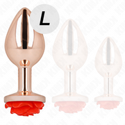 KINK - ROSA GOLDENER ANALSTECKER MIT ROTER ROSE L KINK PLEASURE PLUGS