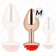 KINK - ROSA GOLDENER ANALSTECKER MIT ROTER ROSE M KINK PLEASURE PLUGS