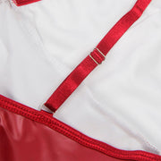 SUBBLIME - 955403 KLEID MIT BURGUNDERROTEN LEDERTRÄGERN L/XL SUBBLIME DRESSES