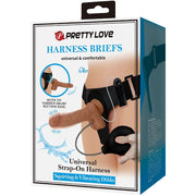 PRETTY LOVE - UNIVERSAL HARNESS SLIP MIT VIBRIERENDEM UND SQUIRTING-DILDO 15,5 CM MULATO PRETTY LOVE