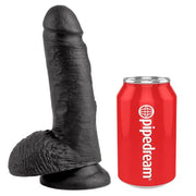 KING COCK - 7 DILDO SCHWARZ MIT EIER 17.8 CM KING COCK