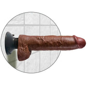 KING COCK - VIBRATORDILDO MIT HODEN 25.5 CM BRAUNE FARBE KING COCK