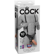 KING COCK - 25,5 CM HOLLOW STRAP-ON SUSPENDER SYSTEM FLESH KING COCK