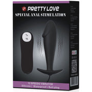 PRETTY LOVE - SILIKON ANAL PLUG PENIS FORM UND 12 VIBRATIONSMODI SCHWARZ PRETTY LOVE BOTTOM