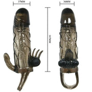 BAILE - BRAVE MAN PENISHÜLLE MIT KLITORIS UND ANALSTIMULATION DOPPELTE KUGEL SCHWARZ 16.5 CM BAILE FOR HIM