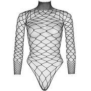LEG AVENUE - TURTLENECK FISHNET TEDDY, EINE GRÖSSE LEG AVENUE BODYSTOCKINGS