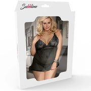 SUBBLIME - QUEEN PLUS TEDDY UND BLINDFOLD BLACK SUBBLIME QUEEN PLUS SIZE