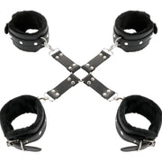 DARKNESS - LEDERHANDSCHELLEN FÜR FÜSSE UND HÄNDE SCHWARZ DARKNESS BONDAGE