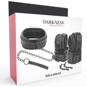 DARKNESS - HANDSCHELLEN UND KRAGEN AUS SCHWARZEM LEDER Engefreunde - Spice with a good price